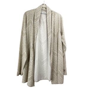 Coolibar printed open front lightweight topper duster Size M tan white boho lage